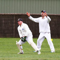 10-11-13. Cricket. AJAX first XI v Monash at Monash University. Leon Jacobs (left) and david fayman. Photo: Peter Haskin