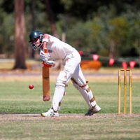 26-1-14. Maccabi Cricket First XI v Sth Yarra. Gary Smorgon Oval. Aaron Fetter. Photo: Peter Haskin 26-1-14. Maccabi Cricket First XI v Sth Yarra. Gary Smorgon Oval. Aaron Fetter. Photo: Peter Haskin