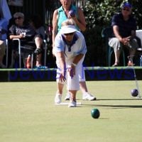 23-2-14. Victorian Jewish Lawn Bowls Championships. Caulfield Park Lawn Bowls Club. Rosemarie Todes watching on as Gabby Cohen bowls during the semi final. Photo: Peter Haskin 23-2-14. Victorian Jewish Lawn Bowls Championships. Caulfield Park Lawn Bowls Club. Rosemarie Todes watching on as Gabby Cohen bowls during the semi final. Photo: Peter Haskin