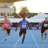 5-4-14. 2014 Australian Athletics Championships, Lakeside Stadium, Albert Park. Mens 100m final. Photo: Peter Haskin