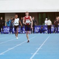 5-4-14. 2014 Australian Athletics Championships, Lakeside Stadium, Albert Park. Steve Solomon 400m final. Photo: Peter Haskin