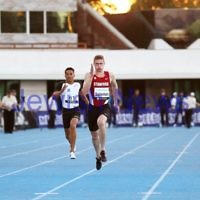 5-4-14. 2014 Australian Athletics Championships, Lakeside Stadium, Albert Park. Steve Solomon 400m final. Photo: Peter Haskin
