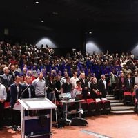 16-6-14. Sydney communal event. More than 500 people attended a meeting at the Moriah College auditorium to show solidarity for the three kidnapped Israeli teenagers. Photo: Giselle Habar.