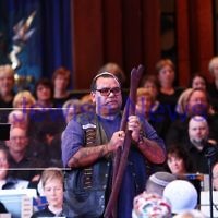 15-6-14. Temple Beth Israel. Sacred Music Concert - An Interfaith Celebration. David Dryden, welcome to country. Photo: Peter Haskin 15-6-14. Temple Beth Israel. Sacred Music Concert - An Interfaith Celebration. David Dryden, welcome to country. Photo: Peter Haskin