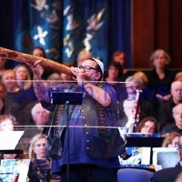 15-6-14. Temple Beth Israel. Sacred Music Concert - An Interfaith Celebration. David Dryden, welcome to country. Photo: Peter Haskin 15-6-14. Temple Beth Israel. Sacred Music Concert - An Interfaith Celebration. David Dryden, welcome to country. Photo: Peter Haskin