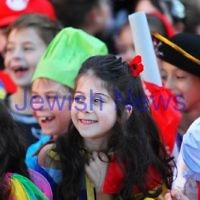 14-3-14. Mt Scopus, FKI Campus. Purim. Photo: Peter Haskin