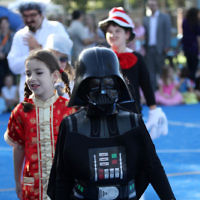 14-3-14. Sholem Aleichem College. Purim. Photo: Peter Haskin