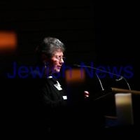 27-4-14. Yom ha Shoah memorial at Robert Blackwood Hall, Monash University. Narrator, Danielle Charak. Photo: Peter Haskin