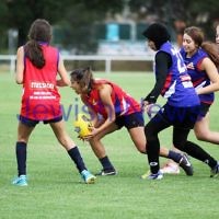 16-3-14. Unity Cup. J J Holland Reserve, Kensington. Mt Scopus Girls v Western Girls. Photo: Peter Haskin