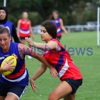 16-3-14. Unity Cup. J J Holland Reserve, Kensington. Mt Scopus Girls v Western Girls. Photo: Peter Haskin