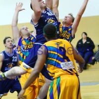 1-6-14. Basketball. Maccabi Warriors lost to Mornington Breakers. 43-61. Nick Alexandrou takes a rebound in heavy traffic. Photo: Peter Haskin 1-6-14. Basketball. Maccabi Warriors lost to Mornington Breakers. 43-61. Nick Alexandrou takes a rebound in heavy traffic. Photo: Peter Haskin
