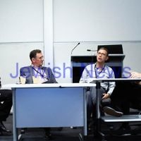 7-6-14. Limmud Oz 2014. Making Movies: Motives and Messages. From left: Shaun Miller, Matthew Kalman, Danny Ben-Moshe, Salvador Litvak. Photo: Peter Haskin