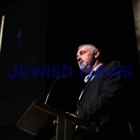 4-5-14. Yom Ha Zikaron 2014. Robert Blackwood Hall, Monash University. President of the ZCV, Sam Tatarka. Photo: Peter Haskin