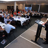 30-3-14. ZFA Biennial Conference 2014. Opposition Leader Bill Shorten addresses the audience. Photo: Peter Haskin