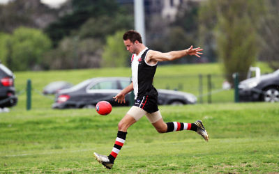 David Fayman kicked his 500th VAFA goal during the AJAX loss to Uni Blues. Photo: Peter Haskin