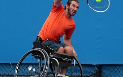 Adam Kellerman in action at the 2014 Australian Open. Photo: Fiona Hamilton