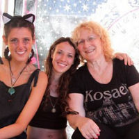 Three generations at the Rainbow Serpent Festival (from left) Tamar Marial (granddaughter), Sarah Ben-Simon (daughter) and Leonie Ben-Simon. Three generations at the Rainbow Serpent Festival (from left) Tamar Marial (granddaughter), Sarah Ben-Simon (daughter) and Leonie Ben-Simon.