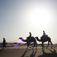 Michael Leigh entered this photo of himself and his wife Deborah trekking through the Sahara in Morocco. Michael Leigh entered this photo of himself and his wife Deborah trekking through the Sahara in Morocco.