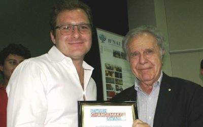 Jeremy Spinak (left) and Ernie Friedlander at last year's ceremony.