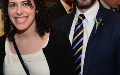 Rabbi Ben Elton (right) with his fiancé Hinda.