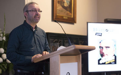 Bernard Cohen at the prize-giving ceremony at the State Library of New South Wales.