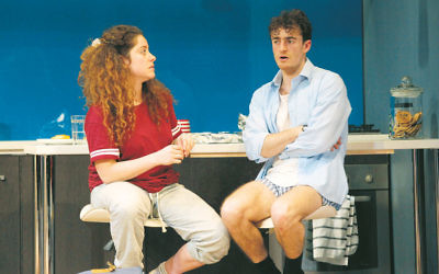 Cousins Daphne (Maria Angelico) and Jonah (Matt Whitty) in Bad Jews. Photo: Jeff Busby
