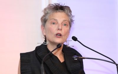 Bella Meyer addressing the Joint Australia gala function in Sydney. Photo: Giselle Haber