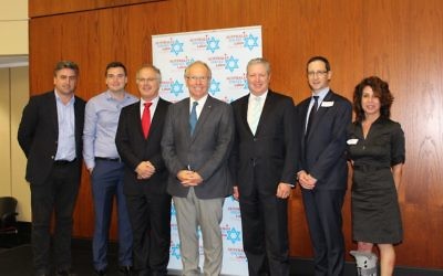 From left: Logan MP Linus Power, ALP Queensland assistant state secretary Jon Persley, AILD co-founder Michael Borowick, Beattie, AILD NSW member Greg Holland, QJBD President Jason Steinberg and QJBD advocacy chair Libby Burke.