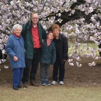 Renee Schneider entered this photo of her family in Tokyo enjoying the cherry blossoms.