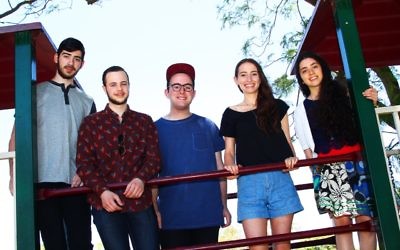 Top VCE students 2015. From left: Mendel Jacks (Yeshivah), Asher Reisner (Bialik), Gabriel Strum (Yavneh), Eden Stone-Eilam (King David), Lital Weizman (Beth Rivkah). Photo: Peter Haskin