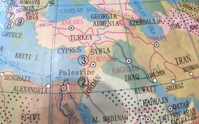 The Middle East section of Typo's globe.