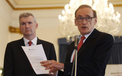 Tony Burke (left) and Bob Carr. Photo: AP Photo/Achmad Ibrahim