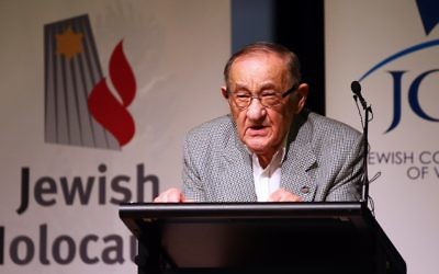 Holocaust survivor Moshe Fiszman shared his testimony at UN Holocaust Remembrance Day. Photo: Peter Haskin