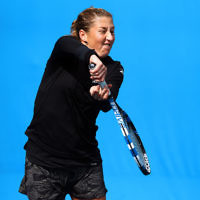 14-1-16. Australian Open Womens Qualifying round 1. Shahar Peer lost to Kristyna Pliskova 4-6 6-4 3-6. Photo: Peter Haskin