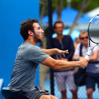 27-1-16. Australian Open 2016. Adam Kellerman v Gustavo Fernandez. Mens Wheel chair. Photo: Peter Haskin