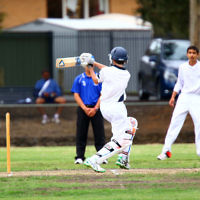 13-3-16. Maccabi U 15 cricket grand final day 1 at Pinewood Oval. Photo: Peter Haskin 13-3-16. Maccabi U 15 cricket grand final day 1 at Pinewood Oval. Photo: Peter Haskin