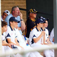 13-3-16. Maccabi U 15 cricket grand final day 1 at Pinewood Oval. Photo: Peter Haskin 13-3-16. Maccabi U 15 cricket grand final day 1 at Pinewood Oval. Photo: Peter Haskin