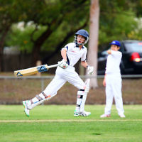 13-3-16. Maccabi U 15 cricket grand final day 1 at Pinewood Oval. Photo: Peter Haskin 13-3-16. Maccabi U 15 cricket grand final day 1 at Pinewood Oval. Photo: Peter Haskin