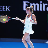 18-1-16. Australian Open 2016. Womens singles round 1. Serena Williams def Camila Giorgi 6-4 7-5. Photo: Peter Haskin