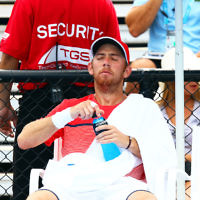 19-1-16. Australian Open 2016. Mens Round 1. Dudi Seli def Benjamin Becker (Ger) 6-2 6-3 2-6 6-2. Photo: Peter Haskin