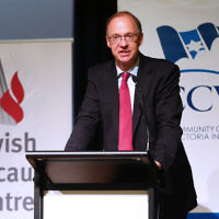 27-1-16. Holocaust Rememberance Day at Glen Eira Town Hall. Austrian Ambassador to Australia Helmut Bock. Photo: Peter Haskin