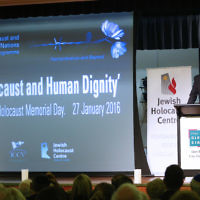 27-1-16. Holocaust Rememberance Day at Glen Eira Town Hall. Austrian Ambassador to Australia Helmut Bock. Photo: Peter Haskin