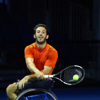 28-1-16. Australian Open 2016. Adam Kellerman (AUS) and Maikel Scheffers (NED). Wheel chair doubles. Photo: Peter Haskin