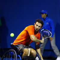 28-1-16. Australian Open 2016. Adam Kellerman (AUS) and Maikel Scheffers (NED). Wheel chair doubles. Photo: Peter Haskin