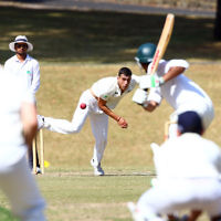 6-3-16. Maccabi Cricket Second XI fielding during their semi final win over South Yarra at Como Park.  Photo: Peter Haskin