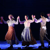 5-1-16. Fiddler On The Roof. Princess Theatre, Melbourne. Starring Anthony Warlow (Tevye), Sigrid Thornton (Golde), Lior(Motel), Mark Mitchell (Lazar Wolf), Nicki Wendt (Yente). Photo: Peter Haskin