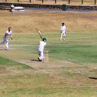 6-3-16. Maccabi Cricket Second XI batting during their semi final win over South Yarra at Como Park.  Photo: Peter Haskin
