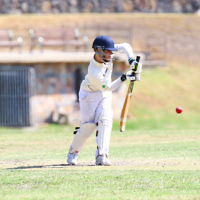 6-3-16. Maccabi Cricket Second XI batting during their semi final win over South Yarra at Como Park.  Photo: Peter Haskin