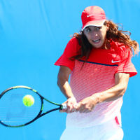 24-1-16. Australian Open 2016. Day 7. Junior boys singles round 1. Tao Mu (CHN) defeats Yshai Oliel (ISR)	4-6 6-3 7-5 . Photo: Peter Haskin
