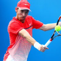 19-1-16. Australian Open 2016. Mens Round 1. Dudi Sela defeated Benjamin Becker from Germany 6-1 6-3 2-6 6-2.  Photo: Peter Haskin
